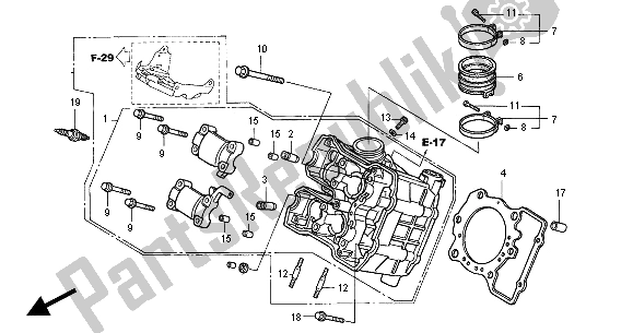 Tutte le parti per il Testata (anteriore) del Honda VTR 1000F 2000