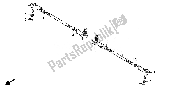 Alle onderdelen voor de Trekstang van de Honda TRX 420 FA Fourtrax Rancher AT 2010