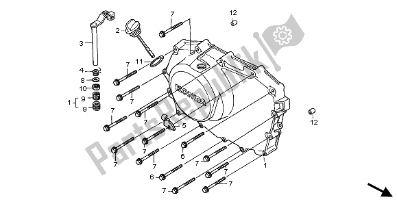 Todas las partes para Tapa Del Cárter Derecho de Honda XL 650V Transalp 2003