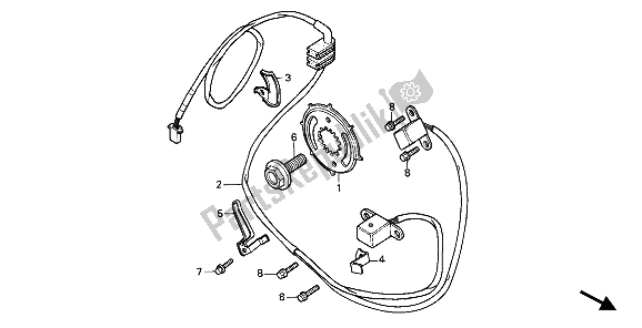 Todas las partes para Generador De Pulso de Honda VT 1100C 1994