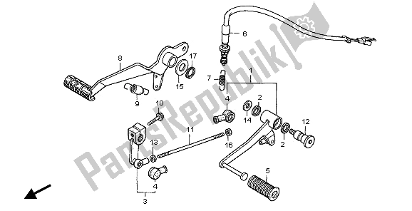 All parts for the Brake Pedal & Change Pedal of the Honda CBF 600 NA 2006