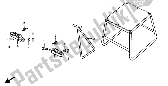 All parts for the Stand & Step of the Honda CR 80 RB LW 1996