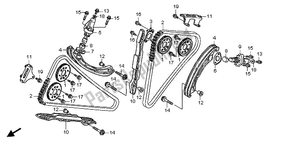 Todas las partes para Cadena De Levas Y Tensor de Honda XL 1000V 2011