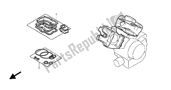Alle onderdelen voor de Eop-1 Pakkingset A van de Honda VT 750C 2004