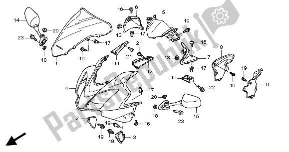 Wszystkie części do Górna Maska Honda VFR 800A 2004