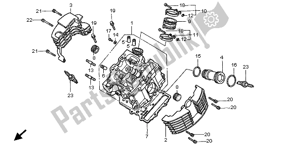 Tutte le parti per il Testata (anteriore) del Honda VT 1100C3 1998