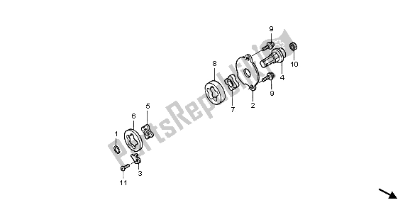 All parts for the Oil Pump of the Honda XR 650R 2006