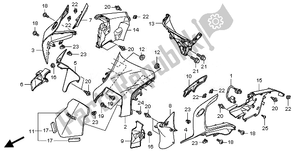 All parts for the Upper Cowl of the Honda VFR 1200 FD 2011