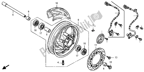 All parts for the Front Wheel of the Honda FJS 600D 2011