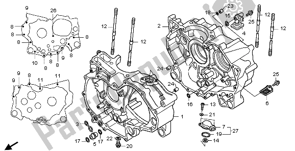 All parts for the Crankcase of the Honda TRX 500 FA Foretrax Foreman 2007