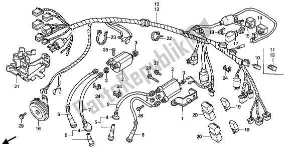 Tutte le parti per il Cablaggio del Honda VT 600C 1990