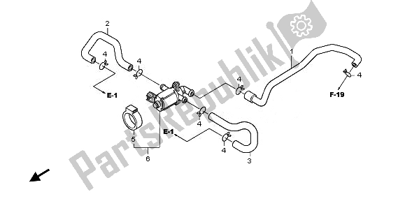 Todas as partes de Válvula De Controle De Injeção De Ar do Honda CBF 1000A 2010