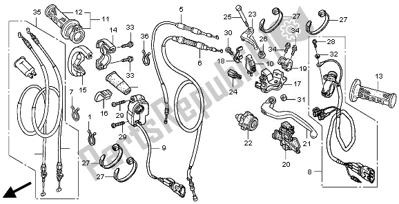 Tutte le parti per il Maniglia Leva E Interruttore E Cavo del Honda CRF 450X 2008