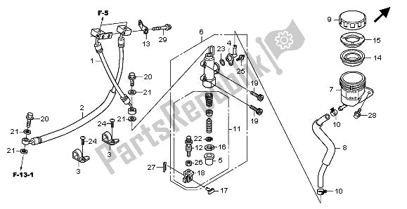 Toutes les pièces pour le Maître-cylindre De Frein Arrière du Honda CB 600 FA Hornet 2010