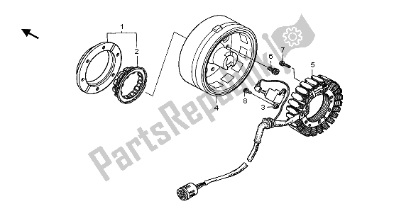 Wszystkie części do Generator Honda TRX 500 FA Fourtrax Foreman 2004