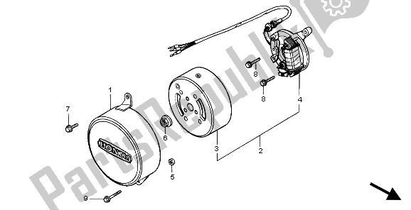 All parts for the Generator of the Honda QR 50 1997