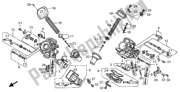 Todas las partes para Carburador (componentes) de Honda NT 650V 1999