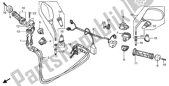 Tutte le parti per il Interruttore E Cavo E Specchio del Honda SH 300 2007
