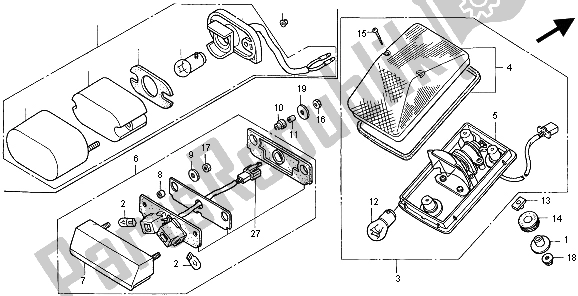 Todas las partes para Luz De La Cola de Honda XR 400R 1996