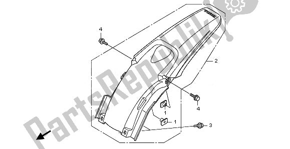 All parts for the Rear Fender of the Honda CRF 150 RB LW 2008