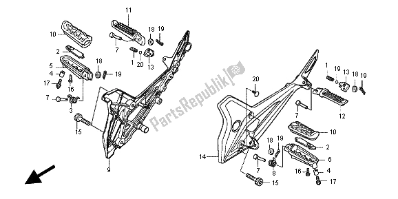 Tutte le parti per il Passo del Honda NC 700 XD 2012