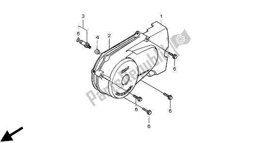 All parts for the Left Crankcase Cover of the Honda CG 125 1998