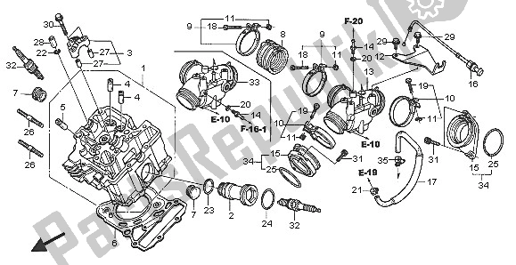 All parts for the Front Cylinder Head of the Honda VTX 1300S 2005