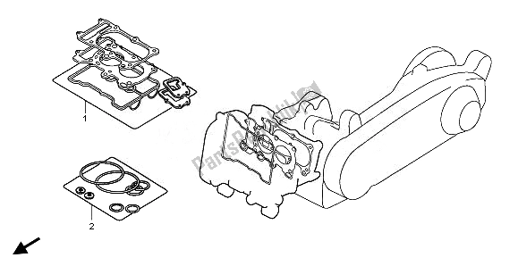 All parts for the Eop-1 Gasket Kit A of the Honda FJS 400D 2010