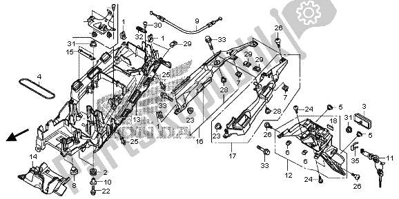 Tutte le parti per il Parafango Posteriore del Honda VFR 1200 XD 2013