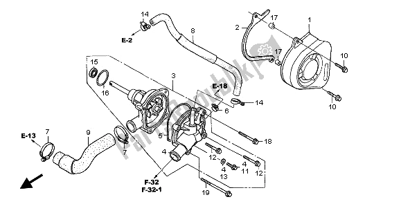 All parts for the Water Pump of the Honda CBF 600 SA 2006