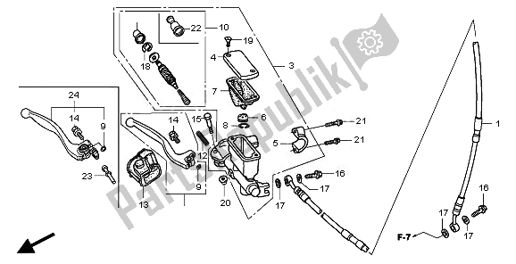 All parts for the Fr. Brake Master Cylinder of the Honda CRF 250R 2008