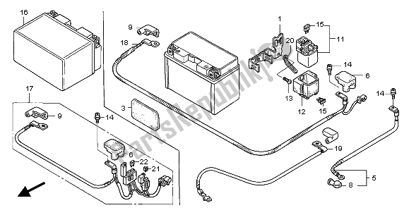 All parts for the Battery of the Honda CB 1300A 2005