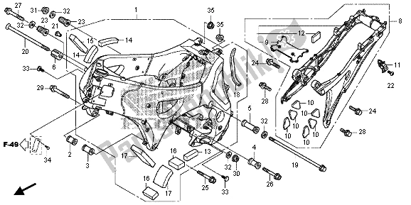 Tutte le parti per il Corpo Del Telaio del Honda VFR 1200 XD 2013