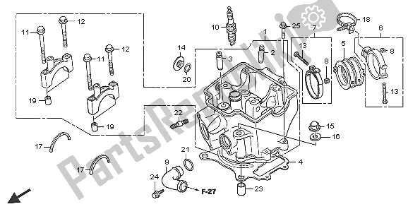 All parts for the Cylinder Head of the Honda CRF 250X 2005