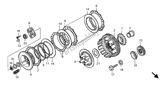 All parts for the Clutch of the Honda XL 600V Transalp 1998