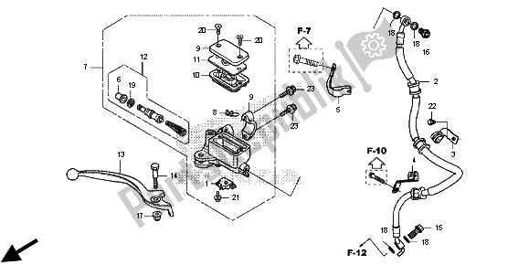 All parts for the Front Brake Master Cylinder of the Honda CB 500F 2013