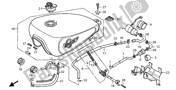 Todas las partes para Tanque De Combustible Y Bomba De Combustible de Honda VT 600C 1996