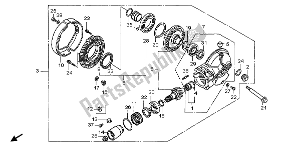 All parts for the Final Driven Gear of the Honda NT 700 VA 2009