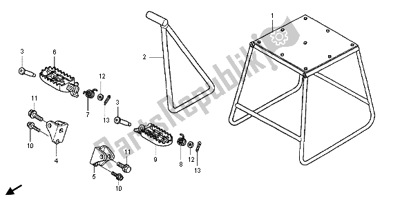 All parts for the Stand & Step of the Honda CRF 250R 2013