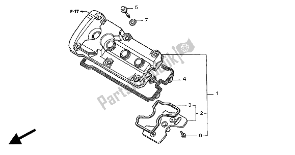 Tutte le parti per il Coperchio Della Testata del Honda CB 600F2 Hornet 2002