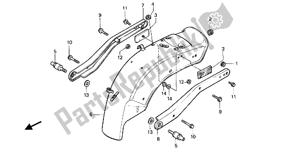 Todas las partes para Guardabarros Trasero de Honda CMX 450C 1987