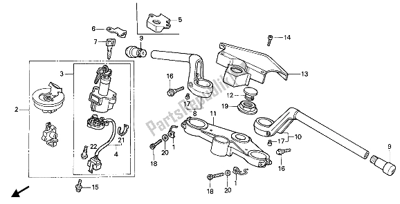 Todas las partes para Manejar Tubo Y Puente Superior de Honda VFR 750F 1989