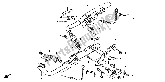 Todas as partes de Silenciador De Exaustão do Honda VT 750C2B 2012