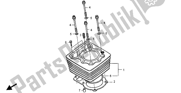 Tutte le parti per il Cilindro del Honda XR 250R 1996