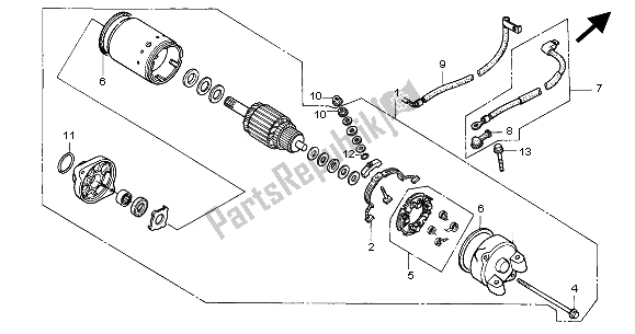 All parts for the Starting Motor of the Honda XRV 750 Africa Twin 2000