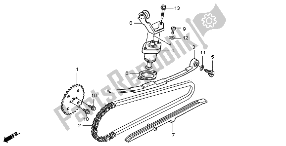 All parts for the Cam Chain & Tensioner of the Honda FES 150 2009