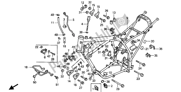 Toutes les pièces pour le Corps De Châssis du Honda XR 600R 1992