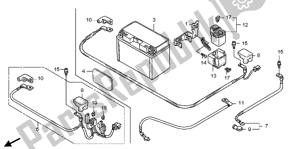 All parts for the Battery of the Honda CB 1300A 2007