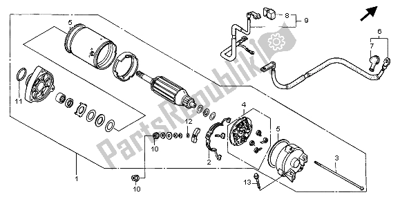 Tutte le parti per il Motore Di Avviamento del Honda VT 1100C3 1998