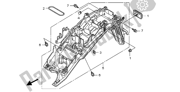 Toutes les pièces pour le Garde-boue Arrière du Honda CB 600 FA Hornet 2007